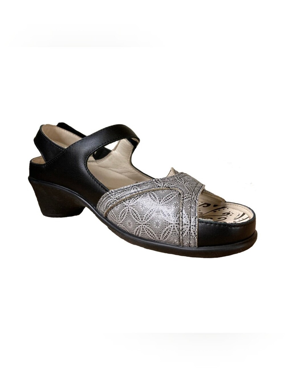 PORTOFINO ND5017 Black Gray Pattern Sandal EU 40 US 9.5 New